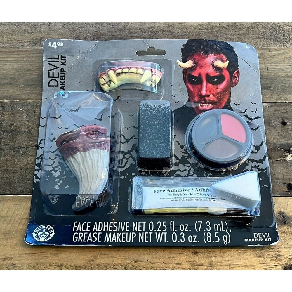 Rubies Devil Makeup Kit with Makeup, Adhesive, Horns & Teeth - New!